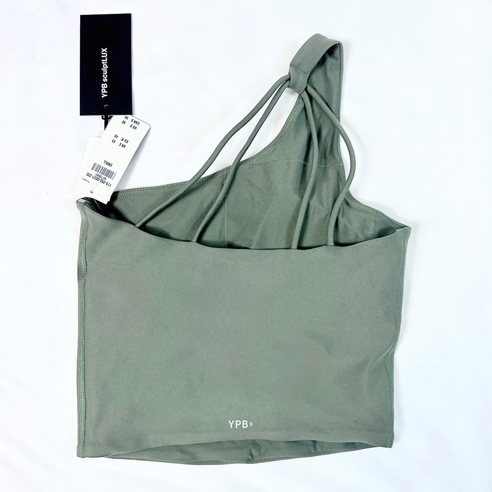 Abercrombie & Fitch Sage One-Shoulder Strappy Crop Tank